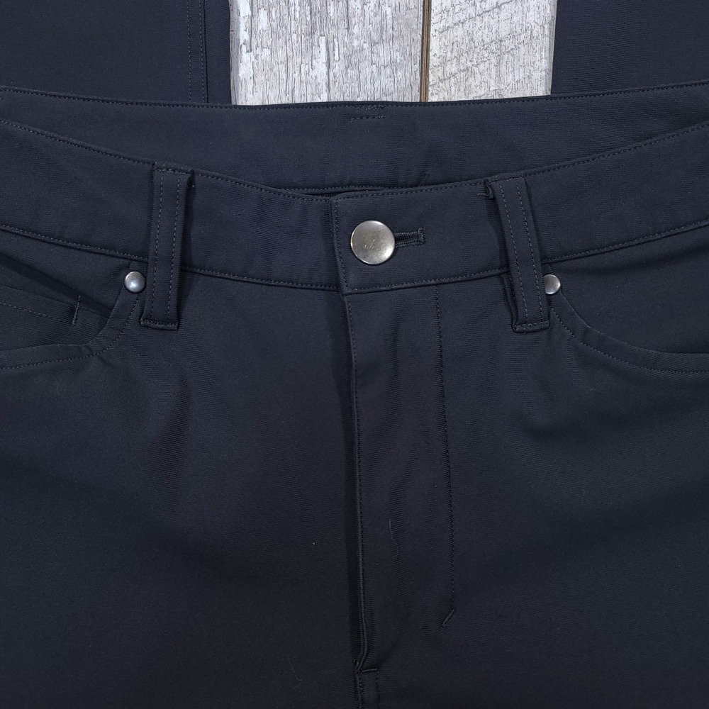 Lululemon ABC Pant Slim Men 28x32 Black Warpstreme 5-Pocket Trousers - Picture 5 of 10